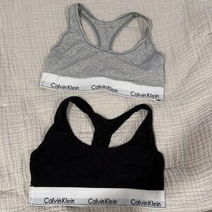 Calvin Klein Black and Gray Sports Bra Duo